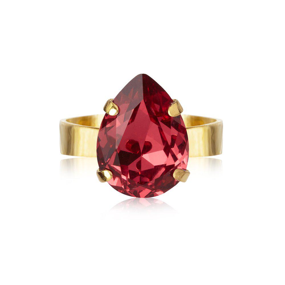 MINI DROP RING GOLD  Mulberry Red