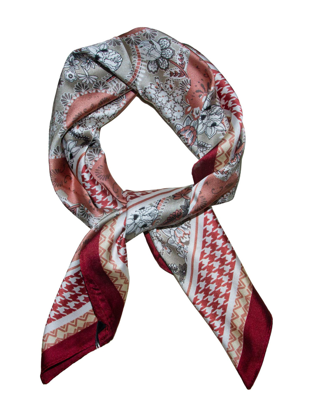 Skjerf paisley 70x70 Vinrød