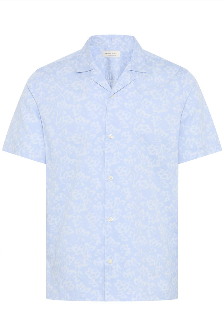 WALKER SS RC floral printed shirt  Chambray Blue