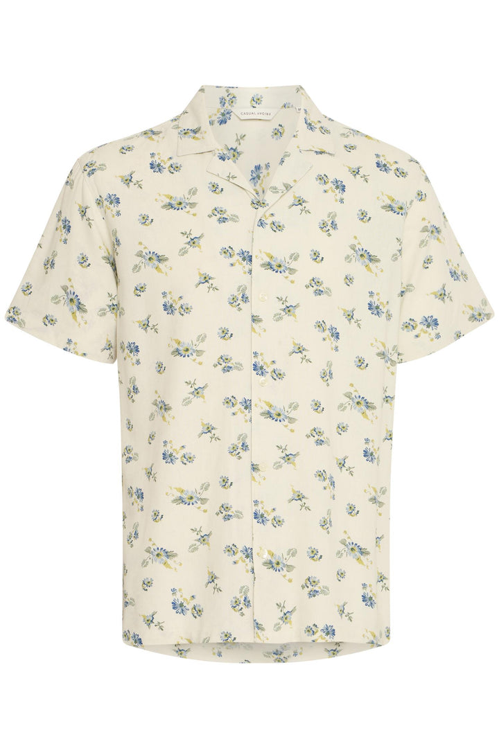 WESLEY SS RC flower printed shirt  Egret