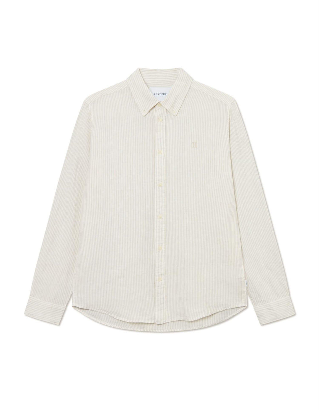 Kristian Linen B.D. Shirt  Light Ivory/Walnut