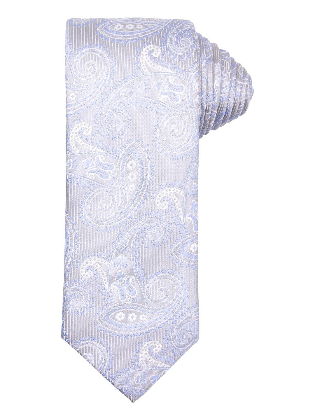 Santi Silkeslips 7,5cm Paisley Grå