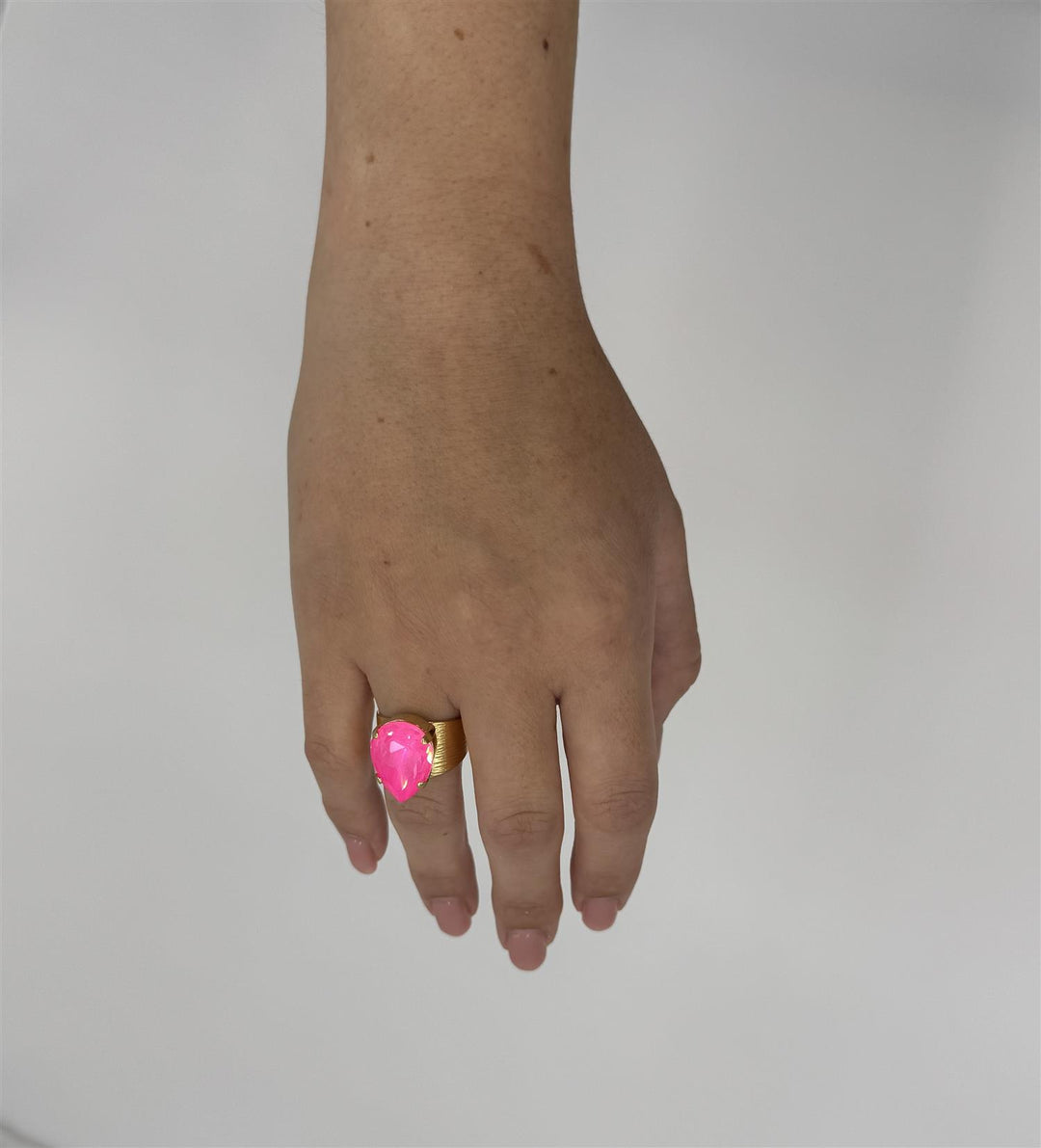 CLASSIC DROP RING GOLD Electric Pink Ignite