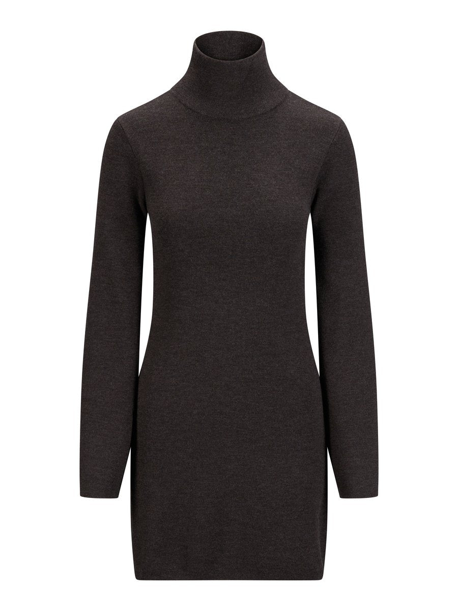 MELINA MERINO DRESS  Dark Brown Melange