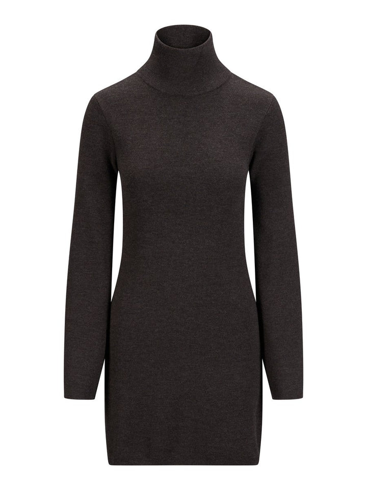 MELINA MERINO DRESS  Dark Brown Melange