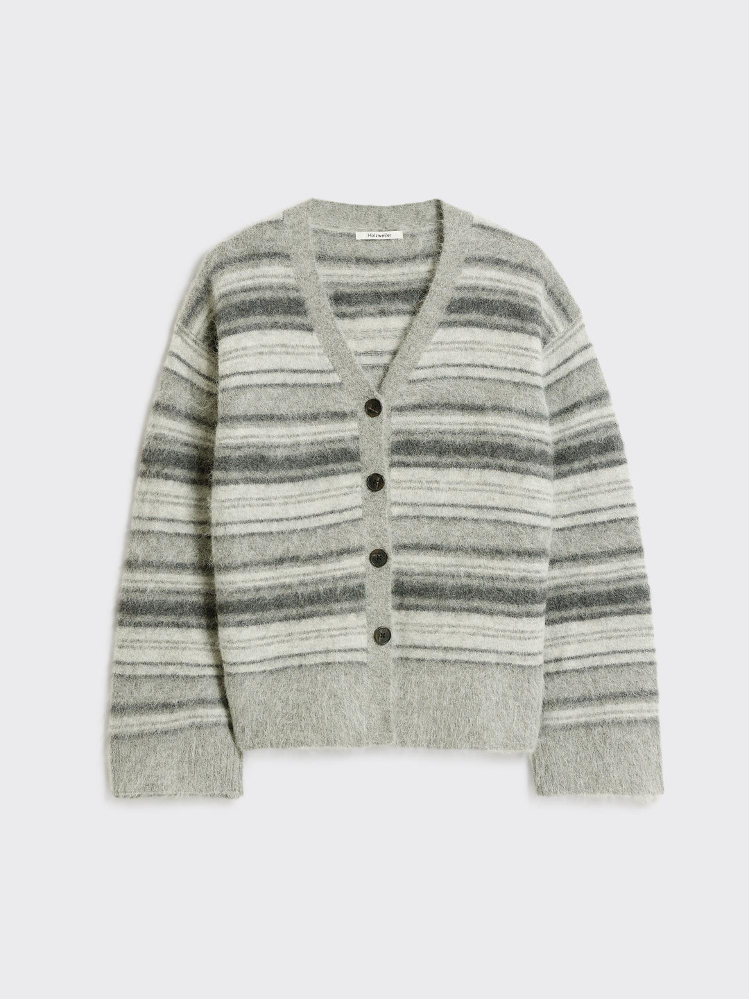 Fluffy Stripe Cardigan  Grey Stripe