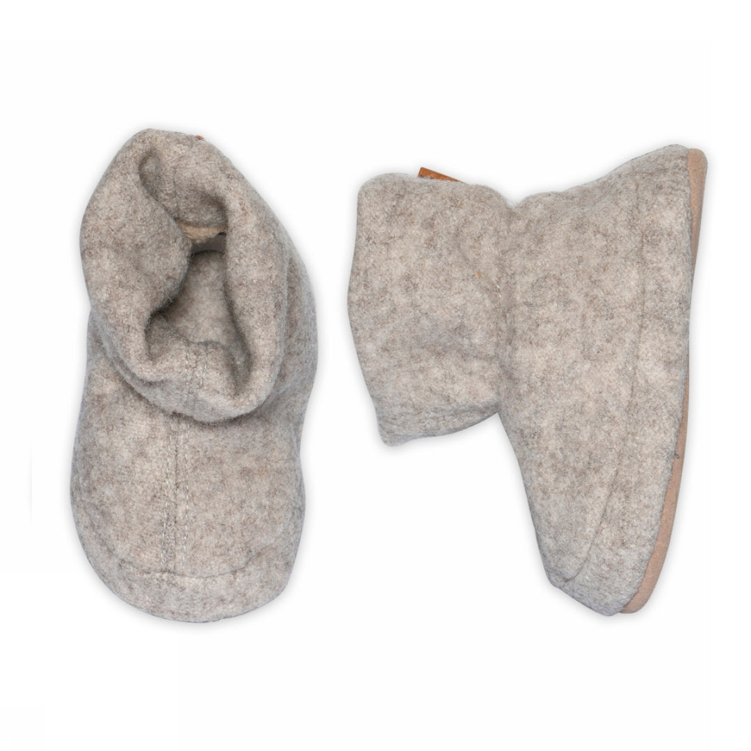 Wolly textile slippers Beige Melange