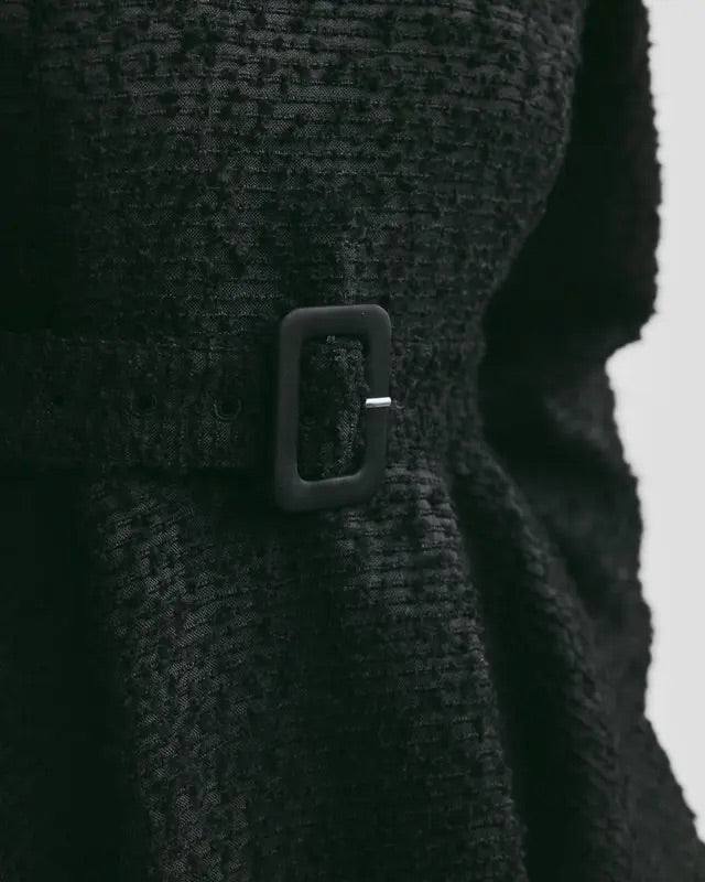 BOUCLE BELT DRESS  Black