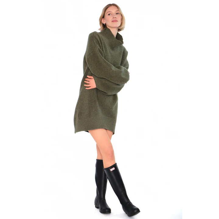 FAM Patch Long Sweater  Winter Moss