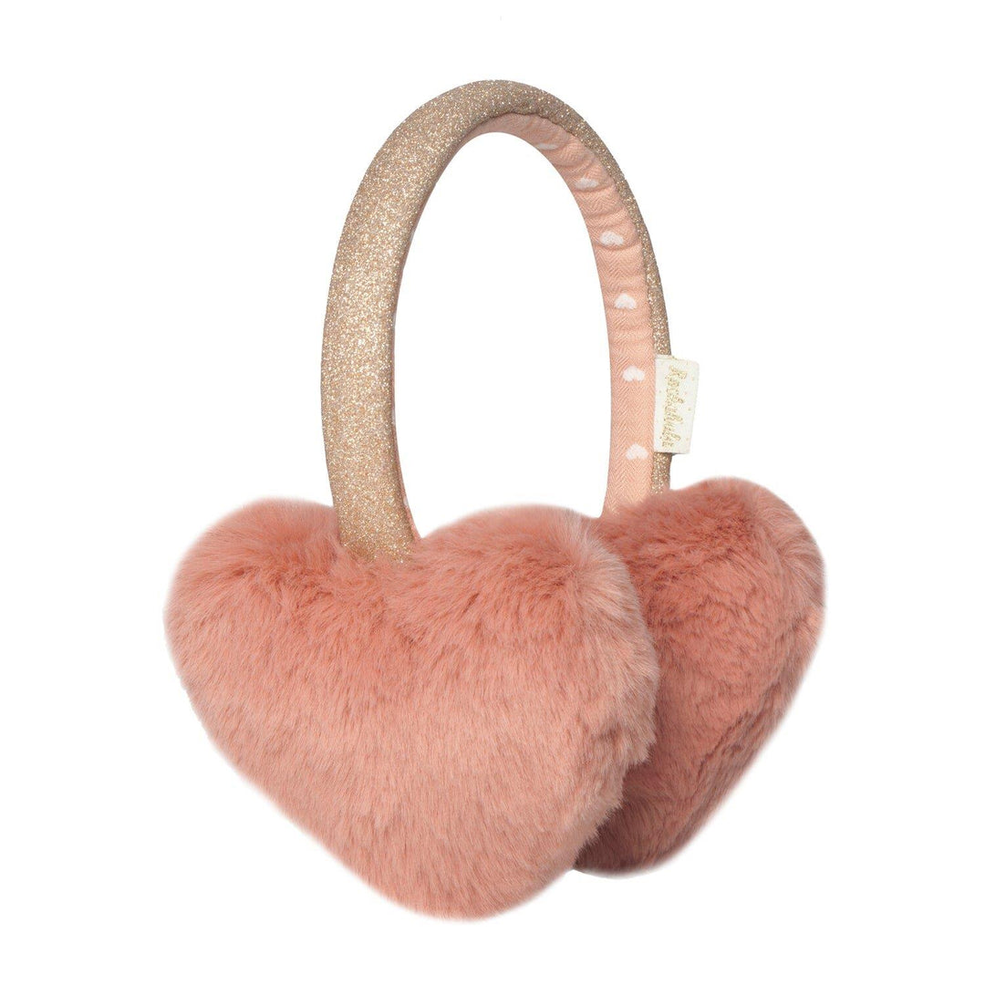 Fluffy Heart Earmuffs Pink