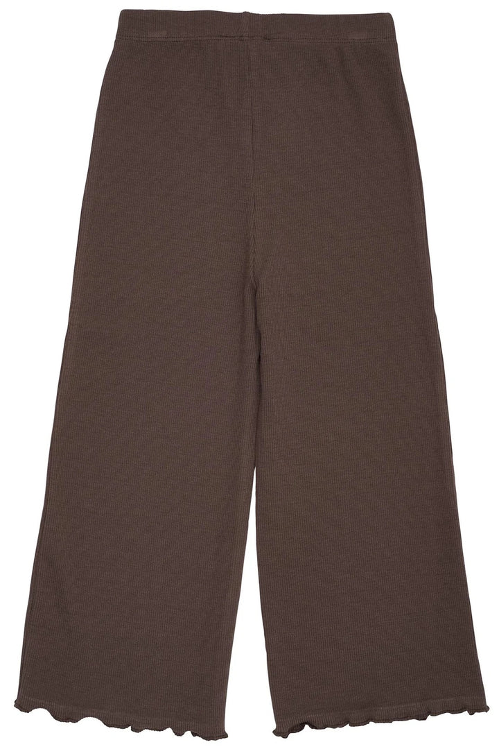 MODAL RIB WIDE  PANTS  Brun