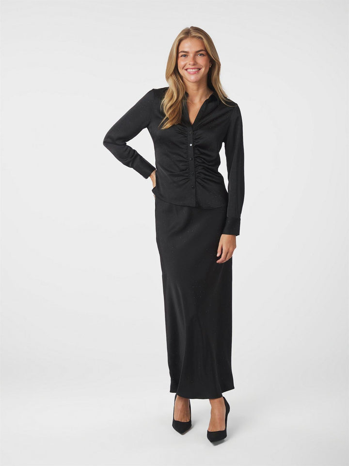 Christy Heavy Sateen Bedaz Shirt  Black