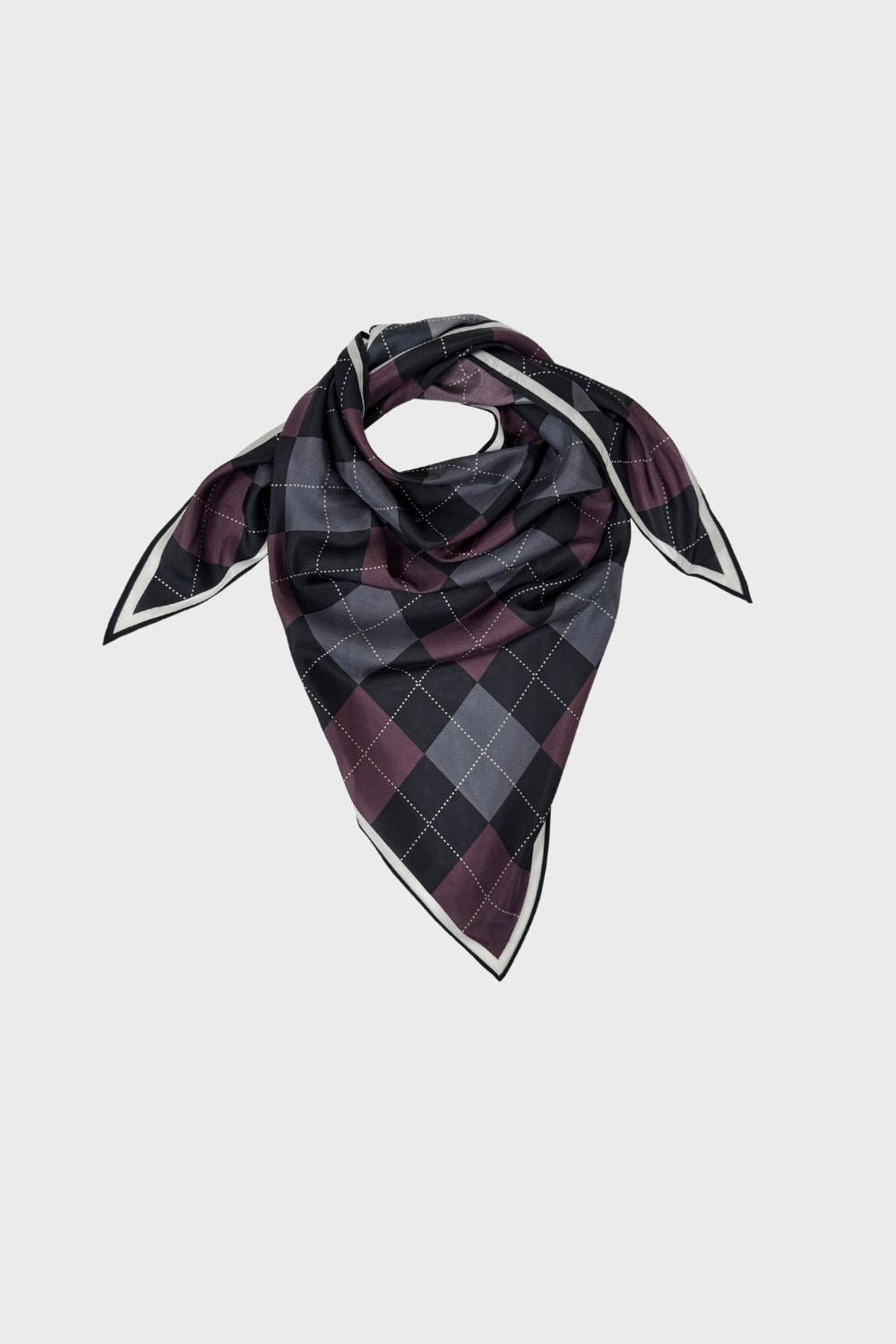 Erinna Silk Scarf  Burgundy Argyle