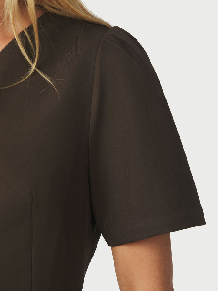 Jules Structure Blouse  Dark Brown