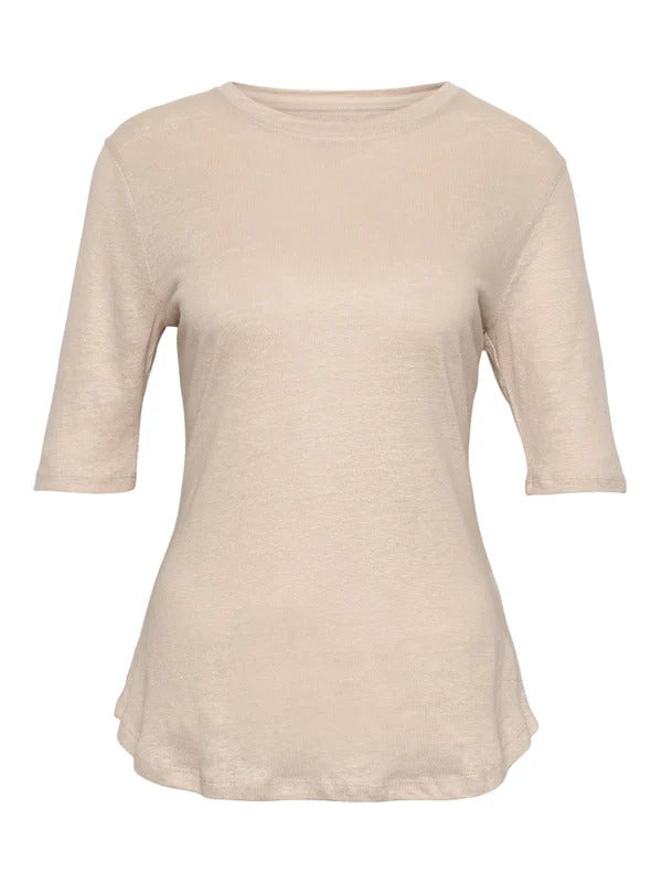Karina linen tee Beige