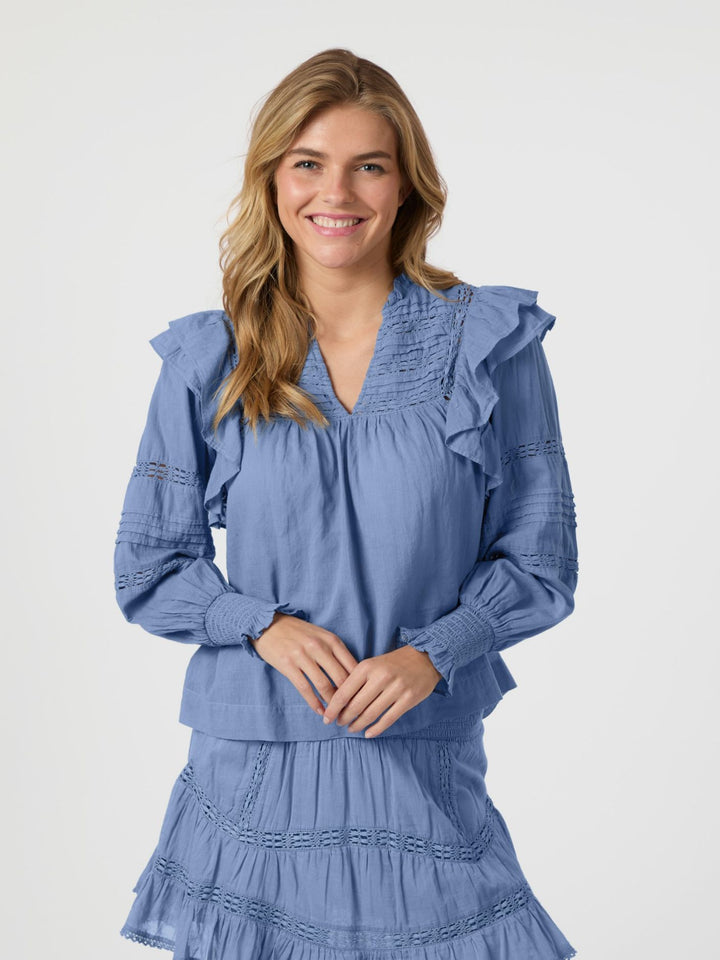 Mauri S Voile Blouse  Smoke Blue