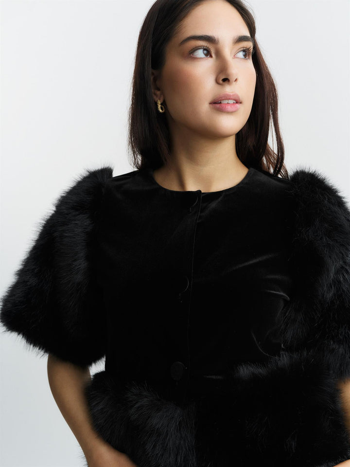 Mone velour top  Black