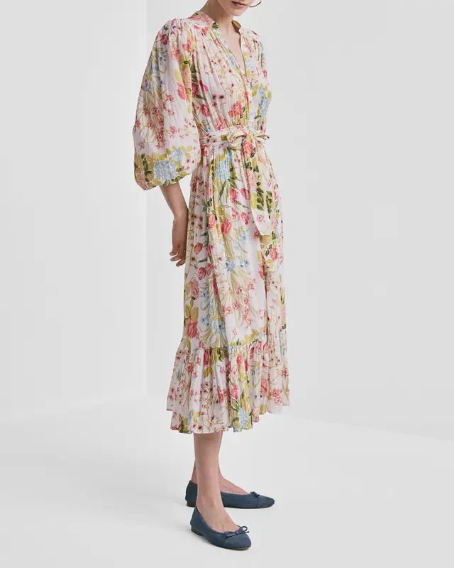 Bohemian belt dress  Flower Field