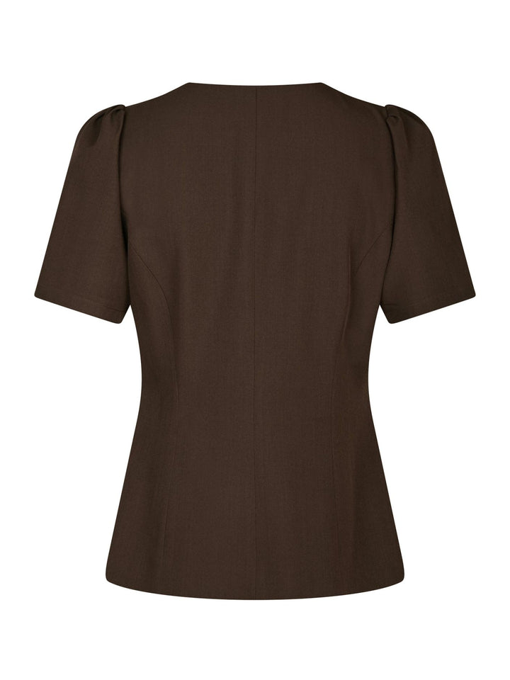 Jules Structure Blouse  Dark Brown