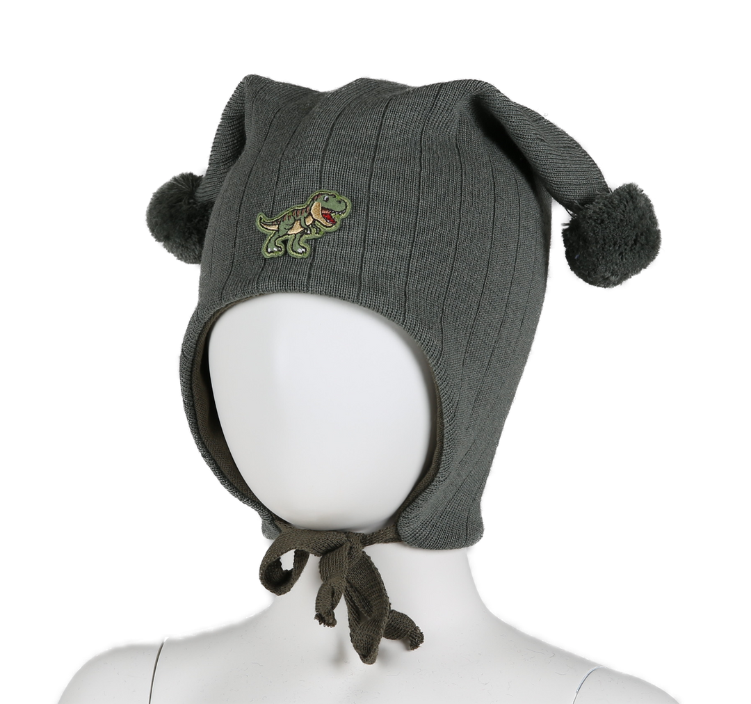 WINDPROOF HAT WITH DINOSAUR Grønn