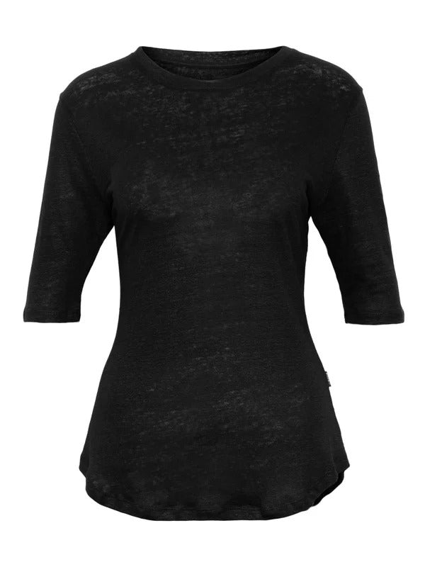 Karina linen tee Black