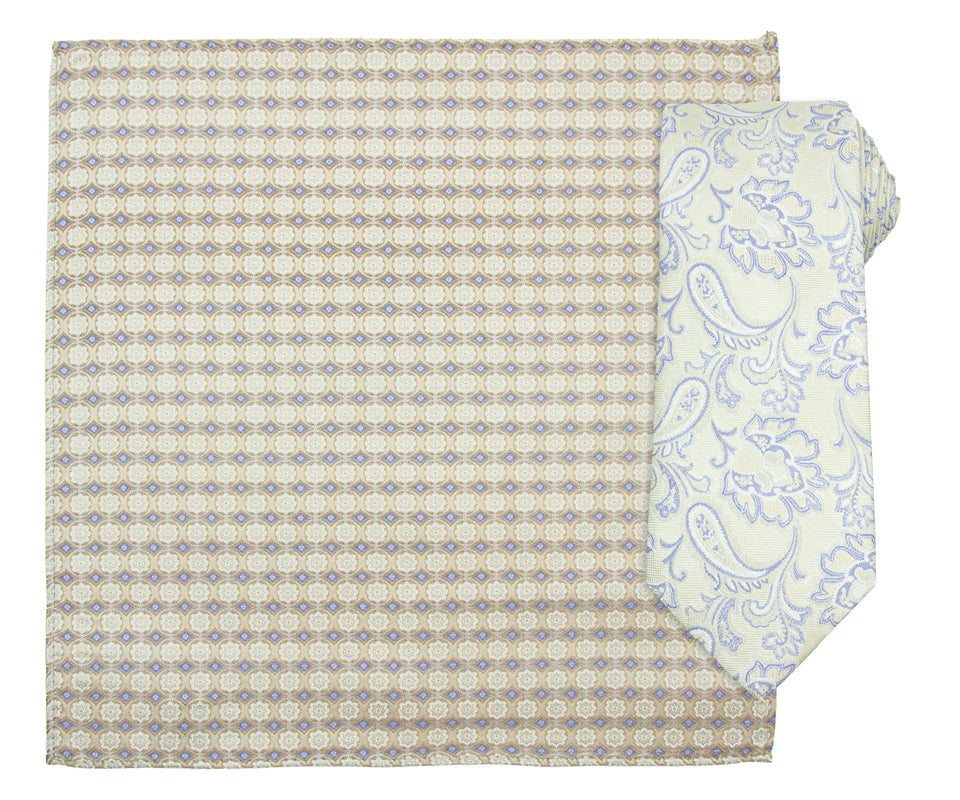 Santi slips+hanky mønstret Beige