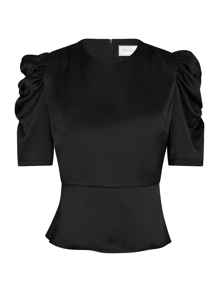 Benua Heavy Sateen Blouse  Black
