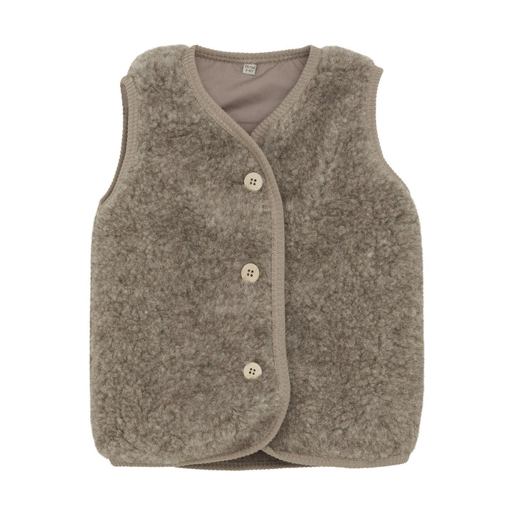 Vest Wool Teddy w. Lining  Camel Melange