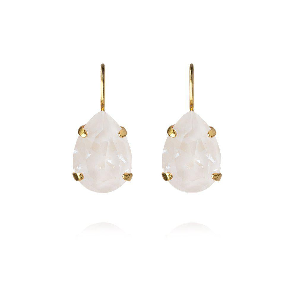 MINI DROP CLASP EARRINGS GOLD Electric White