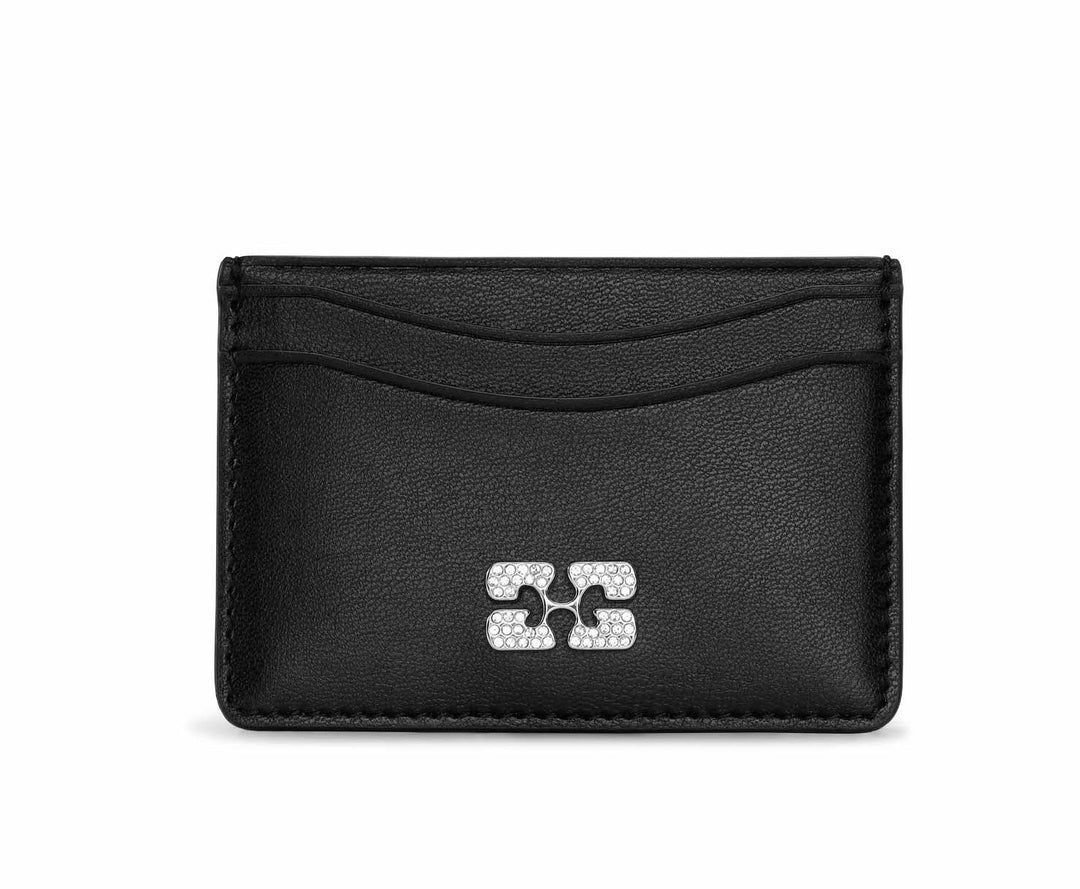 Ganni Bou Card Holder Strass Black