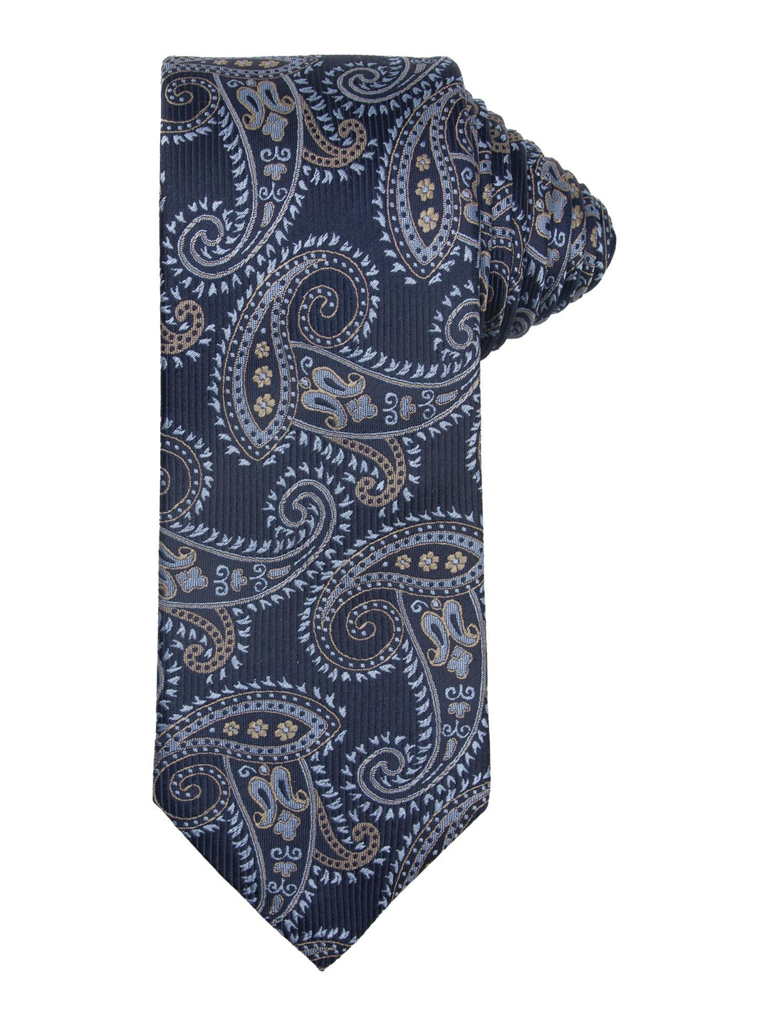 Santi Silkeslips 7,5cm Paisley Navy