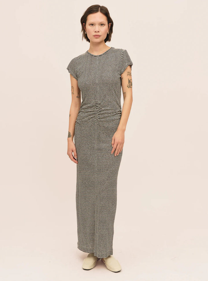 Breeze Long Tee Dress  Dream White/ Black Stripe