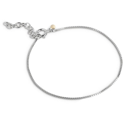 BRACELET BOX CHAIN 0,8MM Sølv