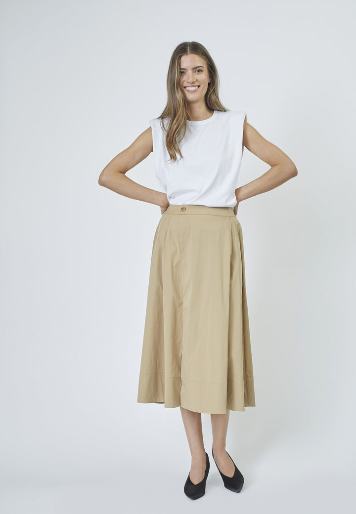 CottonCC Crisp Midi Skirt  Khaki
