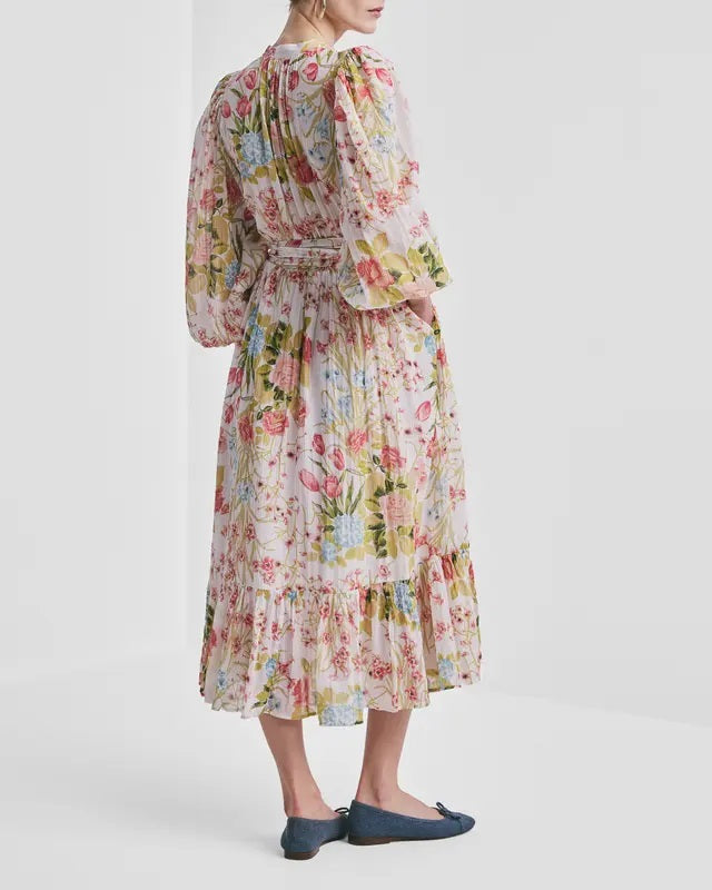 Bohemian belt dress  Flower Field