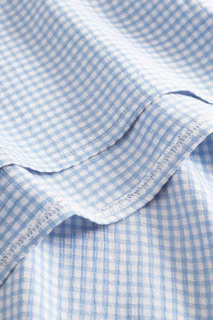Mari Long Dress  Lt. Blue Checked