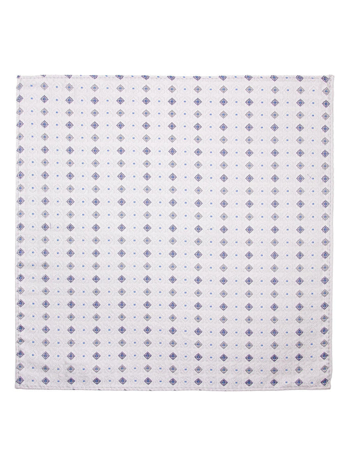 Santi silkeslips+lommetørkle mønstret sett beige  Grå