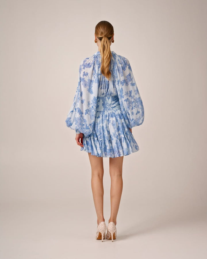 Chiffon Mini Dress  Skye Blue