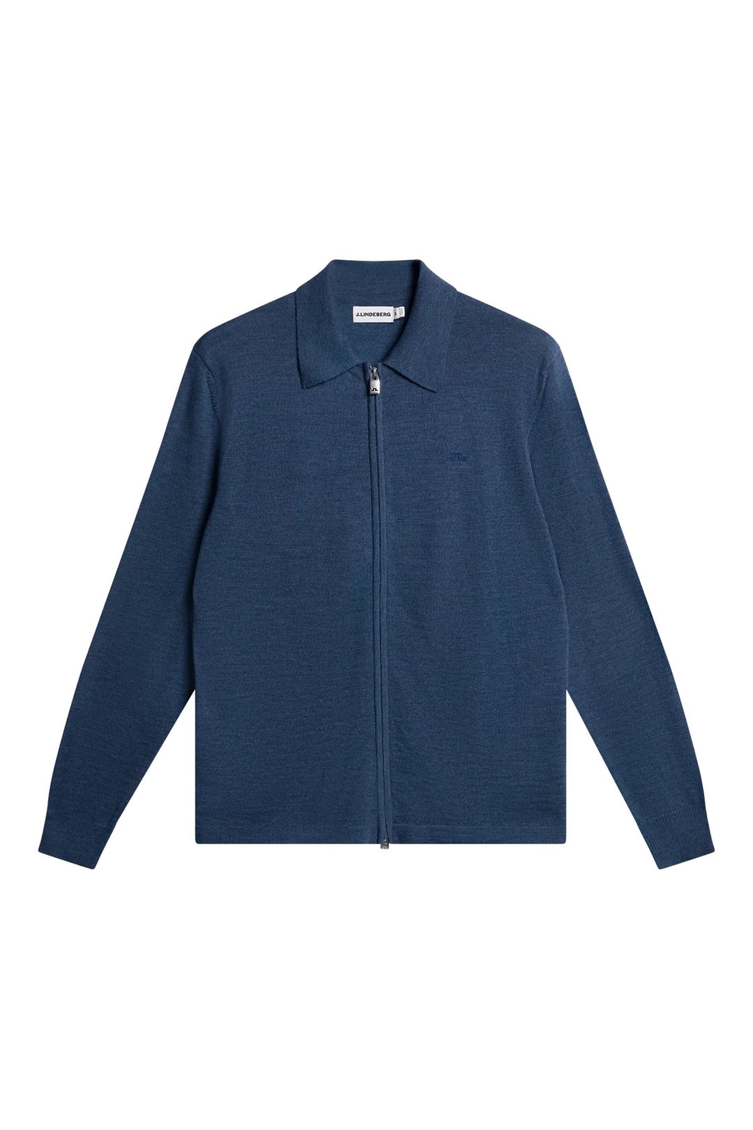 Kaleb Merino Zip Cardigan Vintage Indigo Melange