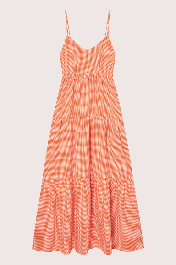 Mari Long Dress  Clay Checked