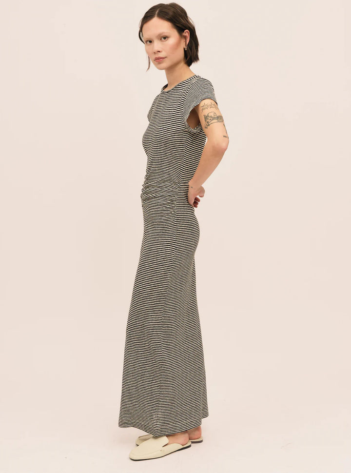 Breeze Long Tee Dress  Dream White/ Black Stripe