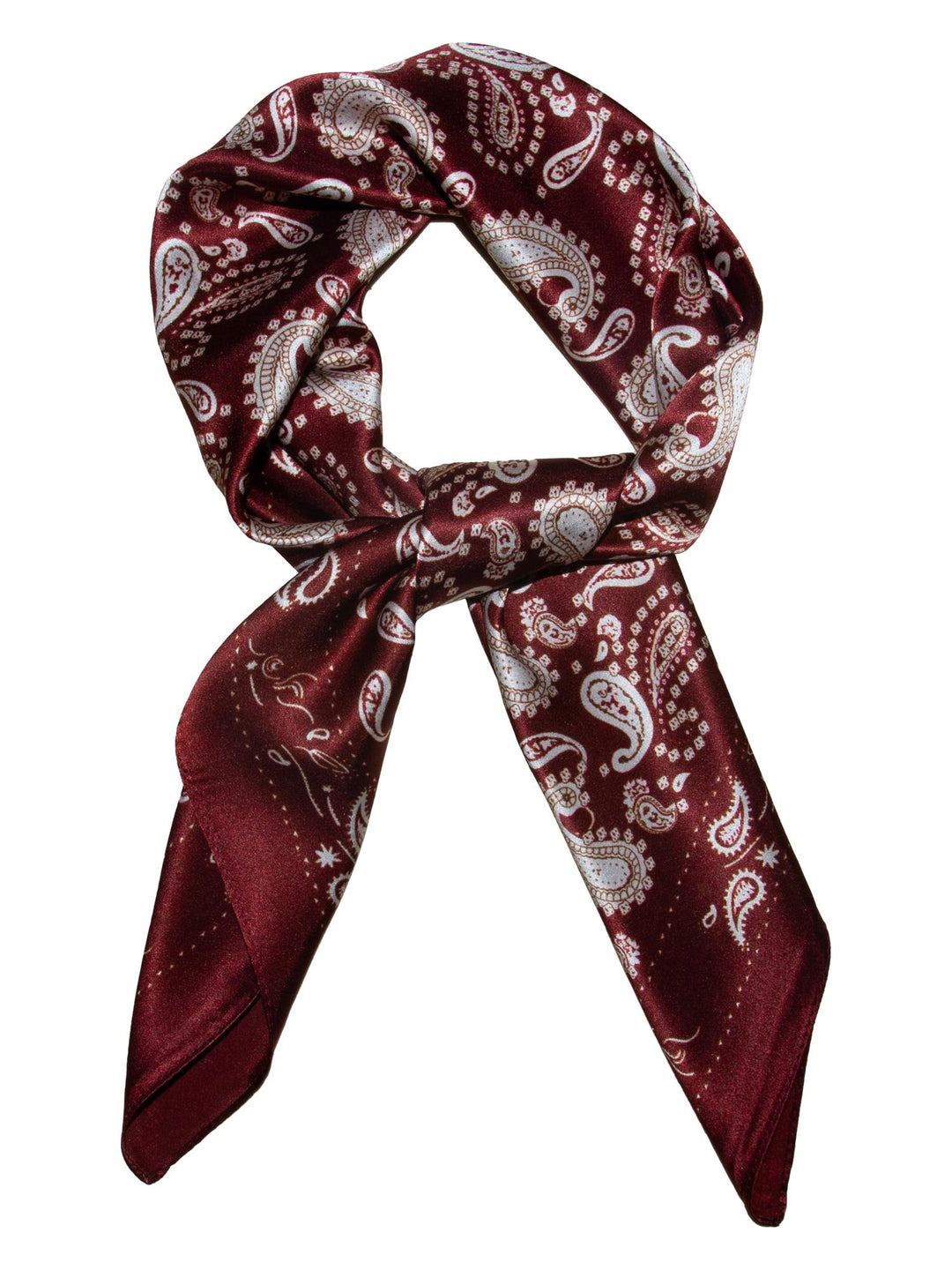 Skjerf paisley SILKE 70x70 Vinrød