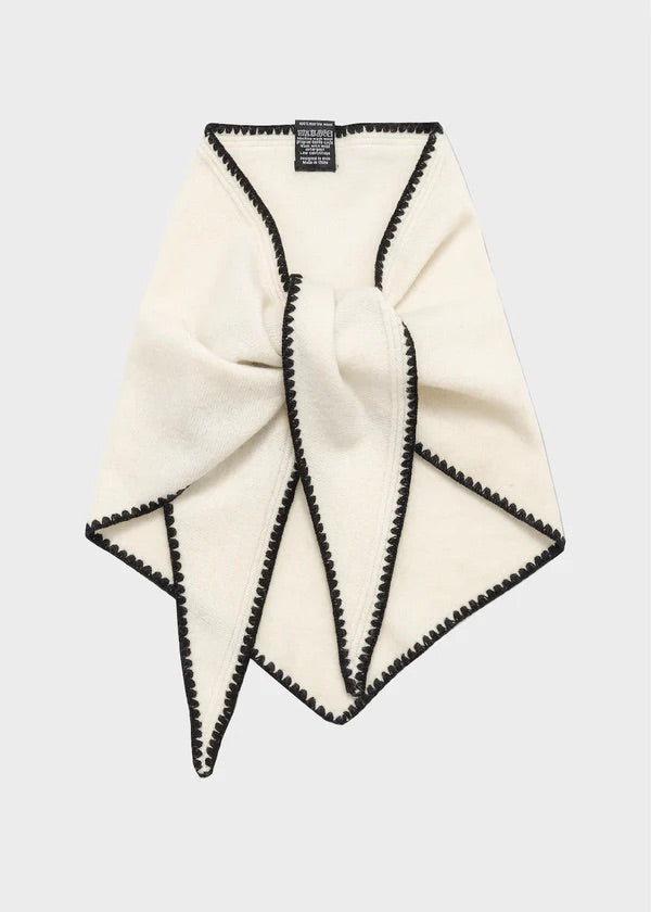Mina Stitched Merino Scarf Eggshell