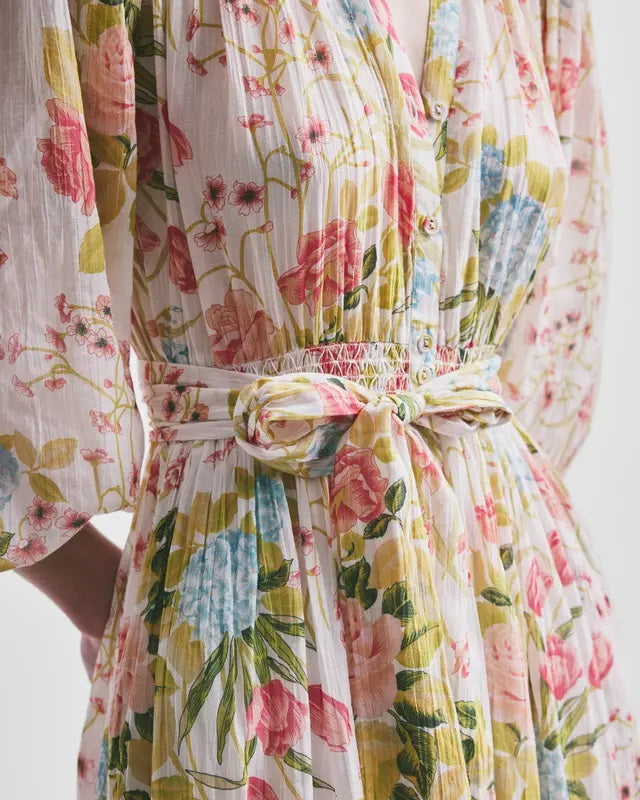 Bohemian belt dress  Flower Field