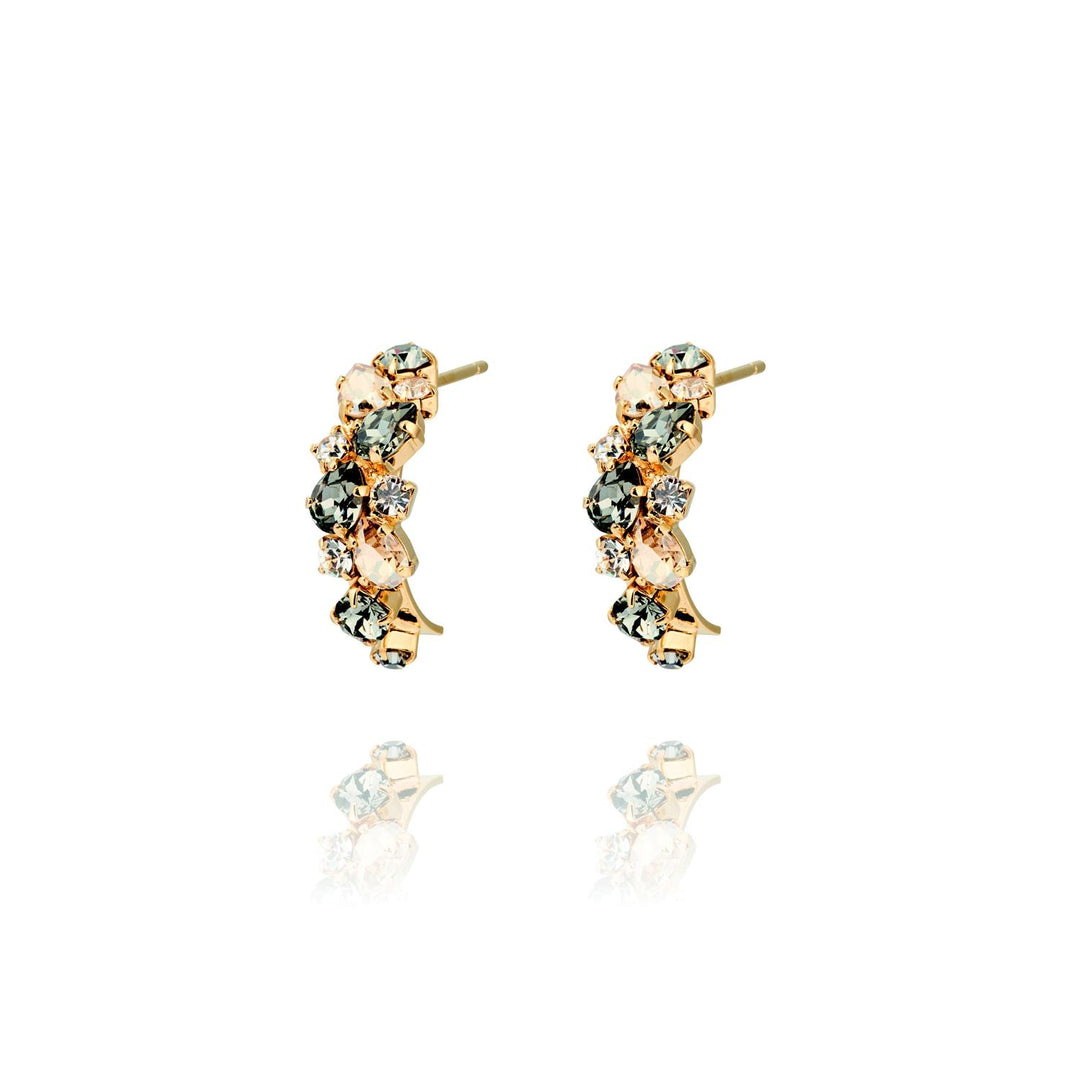 GABRIELLA EARRINGS GOLD Black Golden Combo