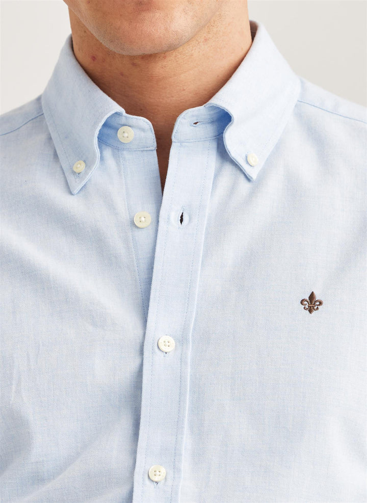 Watts Flannel Shirt-Slim Fit  Light Blue