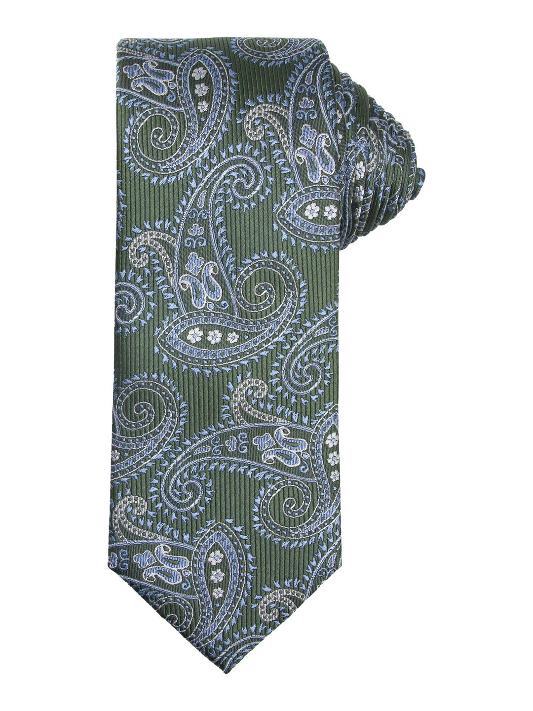 Santi Silkeslips 7,5cm Paisley Grønn