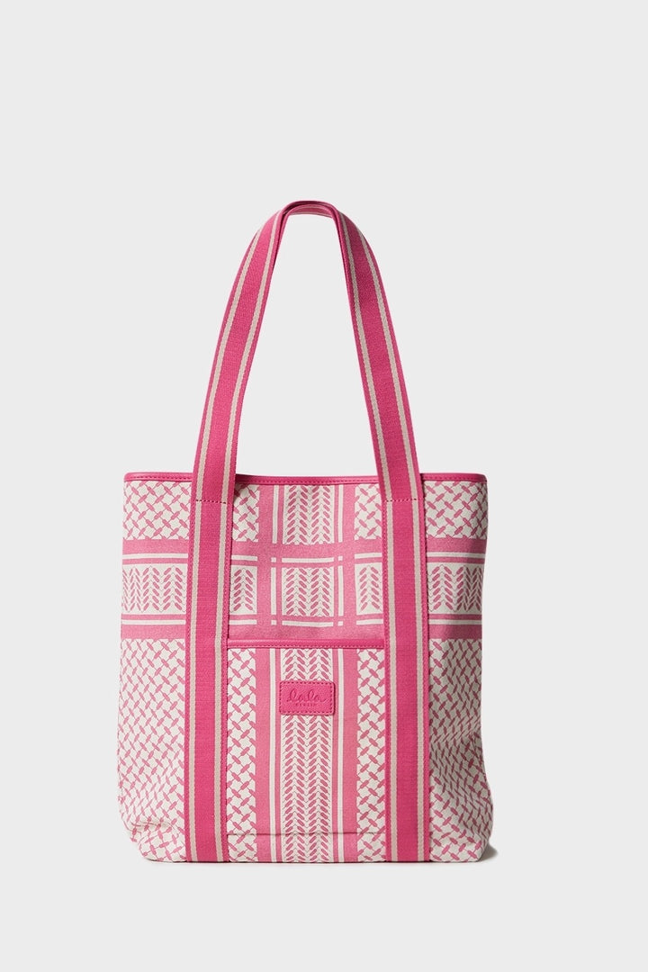 TOTE CARMELA 2.0 CANVAS HERITAGE STRIPE  Pink