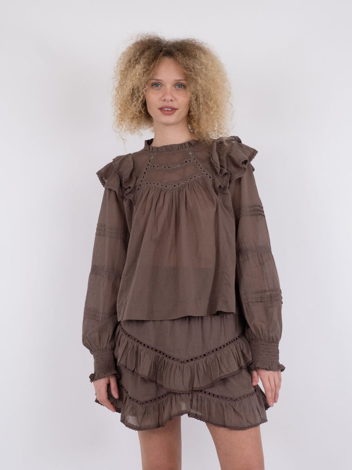 Simkie S Voile Blouse  Light Brown