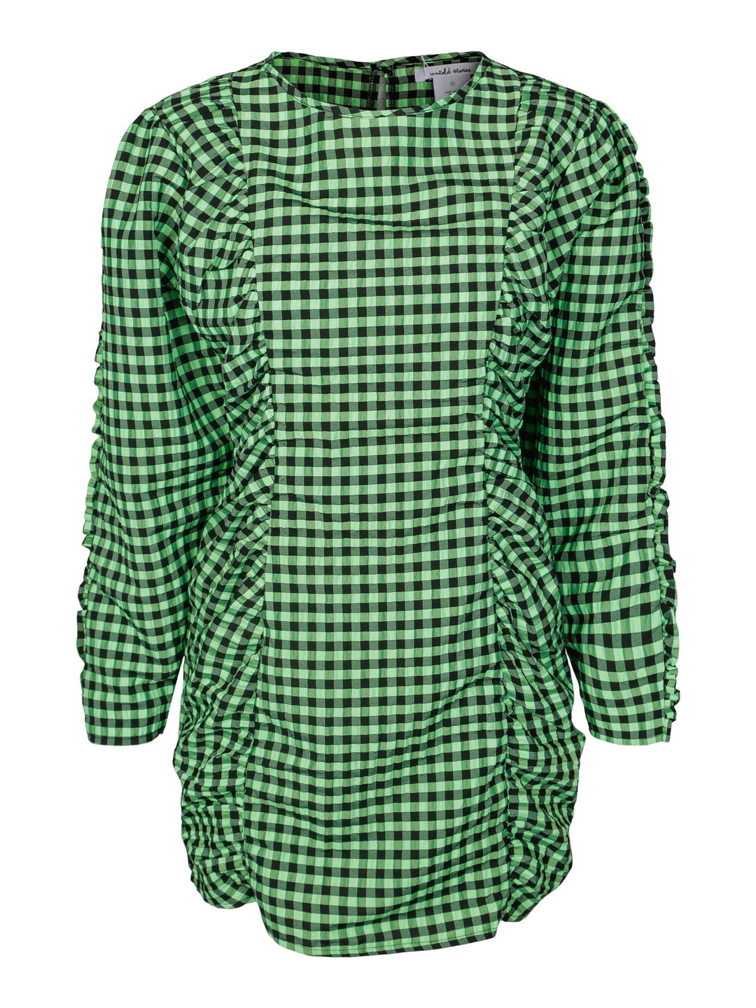 GAYA RUFFLE DRESS Green Checked